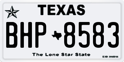 TX license plate BHP8583