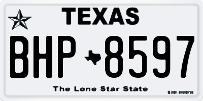 TX license plate BHP8597
