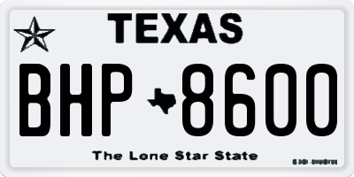 TX license plate BHP8600