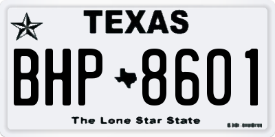 TX license plate BHP8601