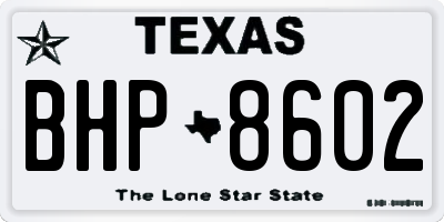 TX license plate BHP8602