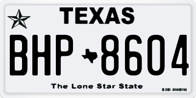 TX license plate BHP8604