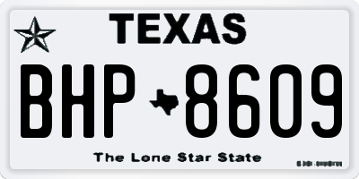 TX license plate BHP8609