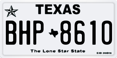 TX license plate BHP8610