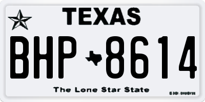 TX license plate BHP8614