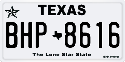 TX license plate BHP8616