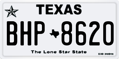 TX license plate BHP8620