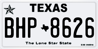 TX license plate BHP8626