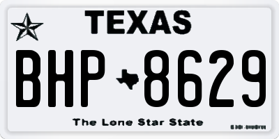 TX license plate BHP8629