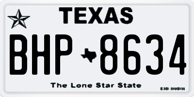 TX license plate BHP8634