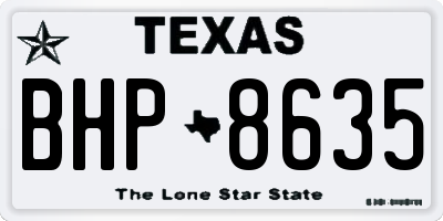 TX license plate BHP8635