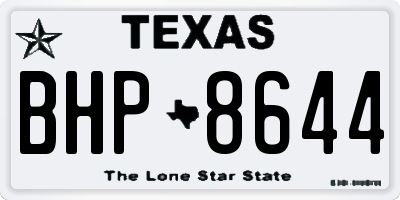 TX license plate BHP8644
