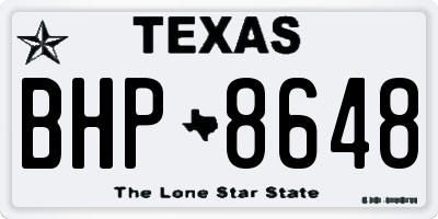 TX license plate BHP8648