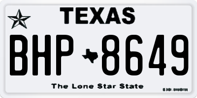 TX license plate BHP8649