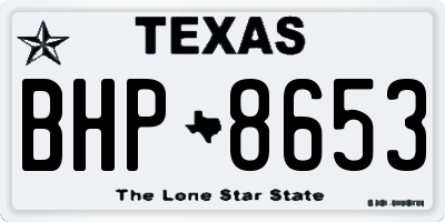 TX license plate BHP8653