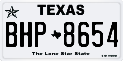 TX license plate BHP8654