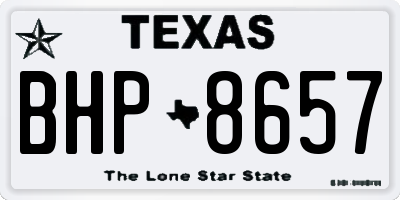 TX license plate BHP8657
