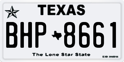 TX license plate BHP8661