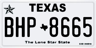 TX license plate BHP8665