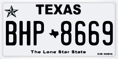 TX license plate BHP8669