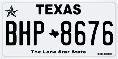 TX license plate BHP8676