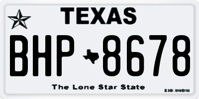 TX license plate BHP8678
