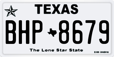 TX license plate BHP8679