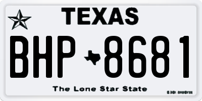 TX license plate BHP8681