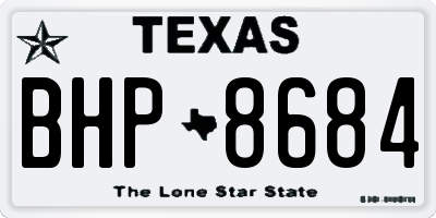 TX license plate BHP8684