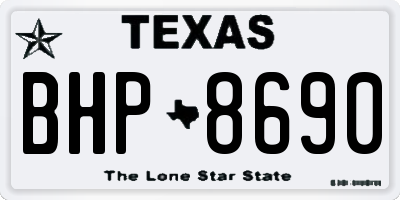 TX license plate BHP8690