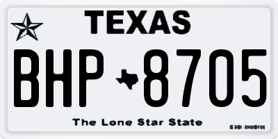 TX license plate BHP8705