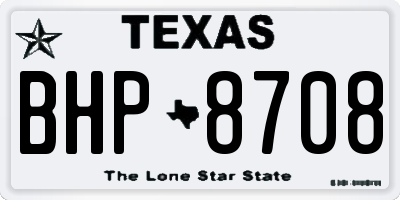 TX license plate BHP8708
