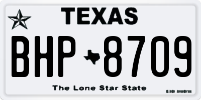 TX license plate BHP8709