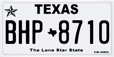 TX license plate BHP8710