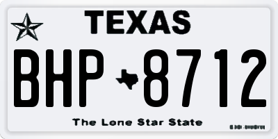 TX license plate BHP8712