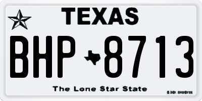 TX license plate BHP8713