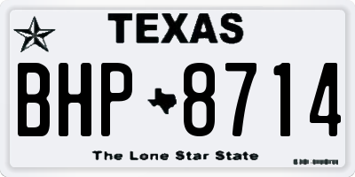 TX license plate BHP8714