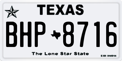 TX license plate BHP8716