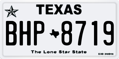 TX license plate BHP8719