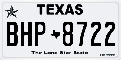 TX license plate BHP8722