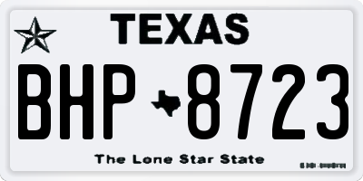 TX license plate BHP8723