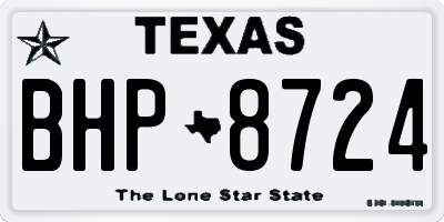 TX license plate BHP8724