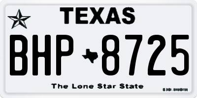 TX license plate BHP8725