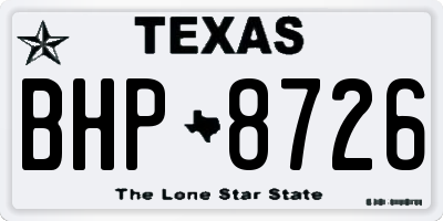 TX license plate BHP8726