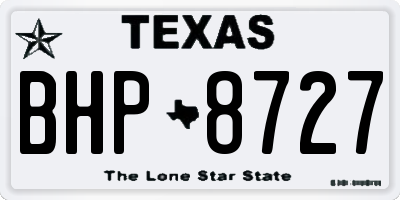TX license plate BHP8727