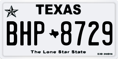 TX license plate BHP8729