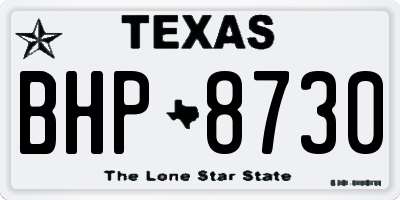 TX license plate BHP8730
