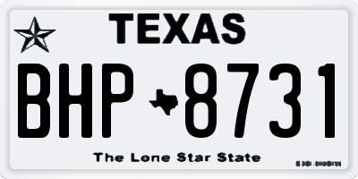 TX license plate BHP8731