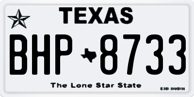 TX license plate BHP8733