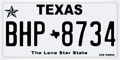 TX license plate BHP8734